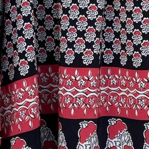 Ulla Johnson Bea Silk Blouse Size 8 Indian Floral Print Tasseled Neck Ties - Picture 4 of 7